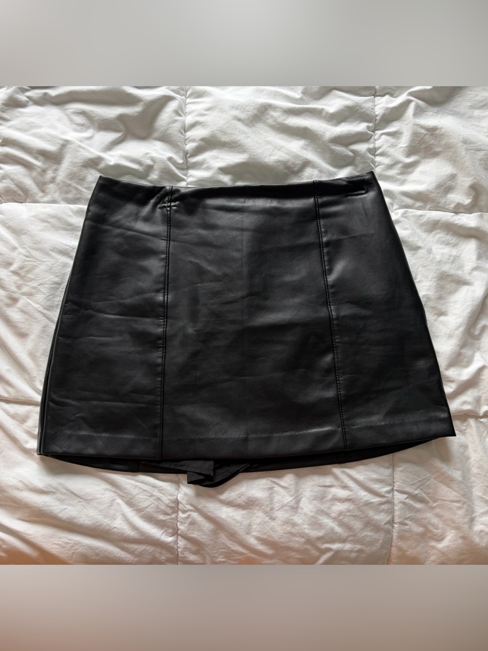 Abercrombie & Fitch Black Faux Leather Mini Skirt